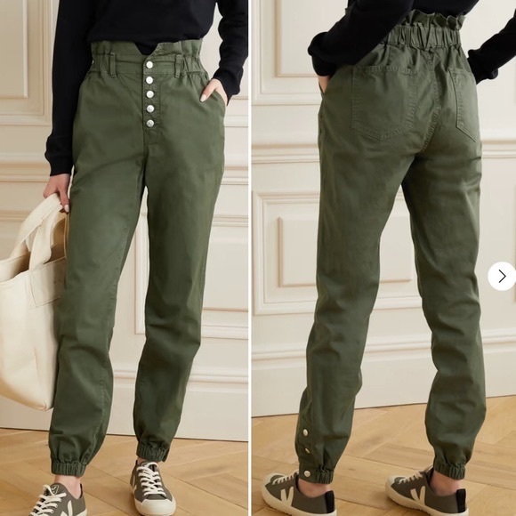 Veronica Beard Pants - Veronica Beard Tedi Tapered High Rise Paper Bag Cargo Pants